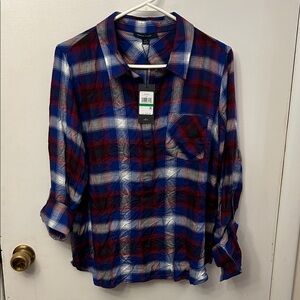 Tommy Hilfiger Multicolor Plaid Shirt Large NWT